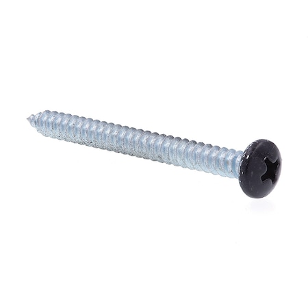 Prime-Line Sheet Metal Screw S-Tap Pan Head Phil Dr No. 10 X 2in Zinc Pl Steel Black Head 25PK 9155455